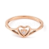 Heart 304 Stainless Steel Finger Ring foe Women RJEW-C086-15-RG-2