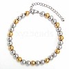 Non-Tarnish Simple Fashion Round Stainless Steel Beaded Bracelets for Women UG2742-18-1