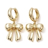 Bowknot Brass Dangle Hoop Earrings EJEW-M245-12G-1