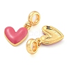 Rack Plating Alloy Enamel Heart European Dangle Charms FIND-B034-20G-02-2