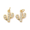 Rack Plating Brass Micro Pave Clear Cubic Zirconia Pendants KK-A206-10G-1