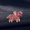 Golden Alloy Rhinestone Brooches PW-WG64794-01-5