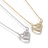 Brass Micro Pave Cubic Zirconia Pendant Necklaces NJEW-I230-21-1