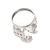 Woven Bezel 304 Stainless Steel Cuff Ring Components SA-CBAD8FA-01P-05-1