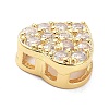 Brass Micro Pave Clear Cubic Zirconia Slide Charms ZIRC-P085-04G-3