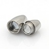 304 Stainless Steel Smooth Surface Magnetic Clasps with Glue-in Ends Fit 4mm Cords STAS-O042-11-1