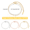 DICOSMETIC 30Pcs 3 Colors 201 Stainless Steel Bracelet Making STAS-DC0003-30-4