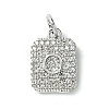 Rack Plating Brass Micro Pave Clear Cubic Zirconia Charms KK-G501-01Q-P-1