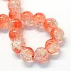 Baking Painted Transparent Crackle Glass Round Bead Strands DGLA-Q018-10mm-08-2