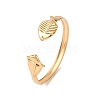 Marine 304 Stainless Steel Cuff Bangles for Women LS-BJEW-Z147-01G-03-2
