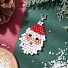 Christmas Theme Santa Claus Glass Seed Beaded Pendant Decoration HJEW-JM02559-2