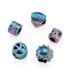 Fashewelry 50Pcs 5 Style Rainbow Color Alloy European Beads FIND-FW0001-32-NR-12