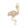 Rack Plating Brass Micro Pave Clear Cubic Zirconia Bird Pendants KK-L155-67G-2