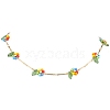 Rainbow Color Glass Beaded Flower Necklaces NJEW-TA00173-02-1