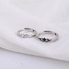 Adjustable Brass Micro Pave Cubic Zirconia Couple Cuff Open Rings WGE4BBC-01-4