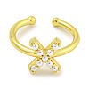 Rack Plating Brass Open Cuff Rings for Women RJEW-F162-01G-X-2