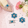 WADORN 4Pcs 2 Styles Flower Brass Rhinestone Shoe Decorations AJEW-WR0002-42B-5