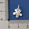 925 Sterling Silver 5-Petal Flower Charms with Jump Rings FIND-U013-02S-01-3