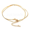 Brass Flat Snake Chain Necklaces for Women NJEW-Q344-04G-1