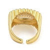 Oval Brass Micro Pave Cubic Zirconia Cuff Rings RJEW-P127-10G-3