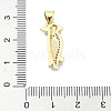 Brass Micro Pave Clear Cubic Zirconia Pendants KK-A221-15A-G-3