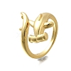 Whale Brass Cuff Rings for Women RJEW-Z085-01G-01-4