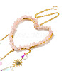 Heart Natural Rose Quartz Chips Hanging Ornaments HJEW-G024-01A-3