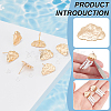 BENECREAT 10Pcs Cloud Shape Brass Stud Earring Findings EJEW-BC0001-13-4