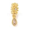 Brass Pave Clear Cubic Zirconia European Dangle Charms KK-Z072-16G-02-1