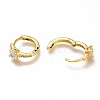 Brass Micro Pave Clear Cubic Zirconia Huggie Hoop Earrings ZIRC-H102-13G-3