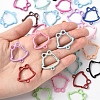 30Pcs Spray Paint Alloy Spring Gate Rings FIND-FS0004-03-3