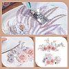  2Pcs 2 Styles 3D Flower Pattern Polyester Embroidered Lace Appliques DIY-NB0010-99-4