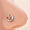 316L Surgical Stainless Steel Micro Pave Clear Cubic Zirconia L-Shaped Nose Rings WG5ADDF-23-1