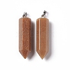 Natural Pink Aventurine Double Terminated Pointed Pendants G-G926-01P-12-2