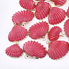 Spray Paint & Electroplate Sea Shell Pendants SSHEL-S262-08G-1