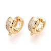 Brass Micro Pave Cubic Zirconia Hoop Earring Finding KK-N261-49G-1