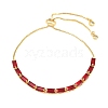 Rectangle Brass Micro Pave Cubic Zirconia Slider Bracelets KK-A305-02G-05-5