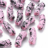 Opaque Spray Painted Acrylic Beads MACR-S372-001F-B03-1