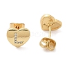 Rack Plating Brass Micro Pave Clear Cubic Zirconia Stud Earrings EJEW-K299-01G-L-4