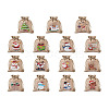 Kissitty 30Pcs 15 Styles Rectangle Jute Cloth Storage Pouches ABAG-KS0001-03-23