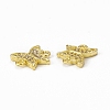 Brass Micro Pave Clear Cubic Zirconia Connector Charms KK-E068-VB366-3