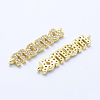 Brass Micro Pave Cubic Zirconia Links KK-P133-27G-NR-2