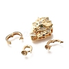 Brass Micro Pave Cubic Zirconia Fold Over Clasps KK-M318-25G-2