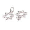 Brass Micro Pave Clear Cubic Zirconia Charms KK-G418-01P-3