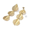 201 Stainless Steel Leaf Dangle Stud Earrings EJEW-D084-09G-4