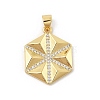 Brass Micro Pave Cubic Zirconia Pendants KK-U047-21G-1