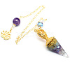 Gemstone Cone Pointed Dowsing Pendulums PW-WG1687A-02-1