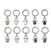 Angel Natural Green Aventurine & Lapis Lazuli & Rose Quartz & Amethyst & Opalite Shoes Charms HJEW-JM02950-2