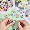 100Pcs 20 Colors Printed Round Silicone Focal Beads SIL-PA0001-41-3