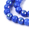 Electroplate Opaque Glass Beads Strands EGLA-Q132-6MM-01C-15-3